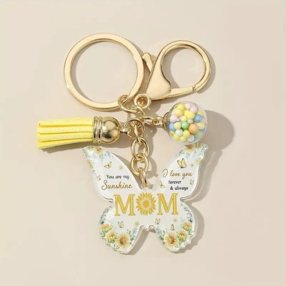 1 New Tassel butterfly MoM keychain & or bag charm - Picture 1 of 3